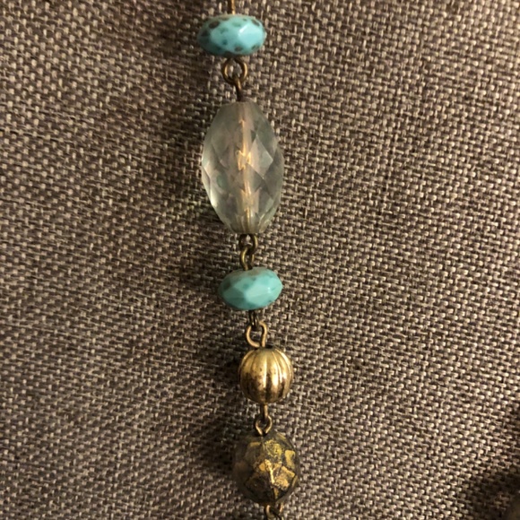 Women’s Necklace Turquoise, Gold and Green Colors - Picture 3 of 14